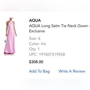 Aqua Iris Satin Tie Neck Gown 2.0